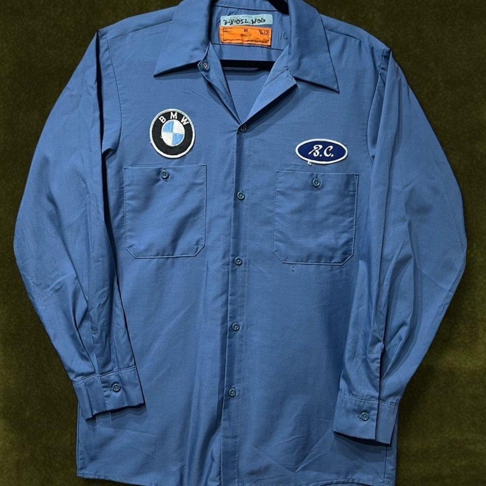 Vintage 70s BMW Mechanic Work Shirt - Modern Medium